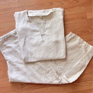 Haven Hotel Collection Linen Cotton Cream Tunic Pants Set Macys